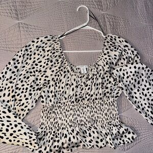 Sincerely Jules Black and White Polka Dot Top